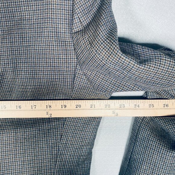 Lauren Ralph Lauren Blazer Mens 42R Brown Blue Wool Houndstooth Sport Coat - Picture 11 of 14
